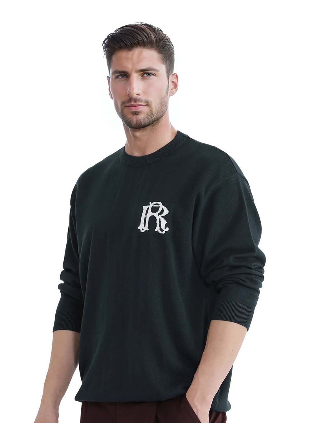 RARE RABBIT Men Round Neck Cotton Pullover