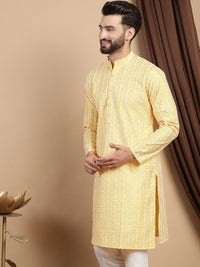 Anouk Embroidered Mandarin Collar Cotton Straight Kurta