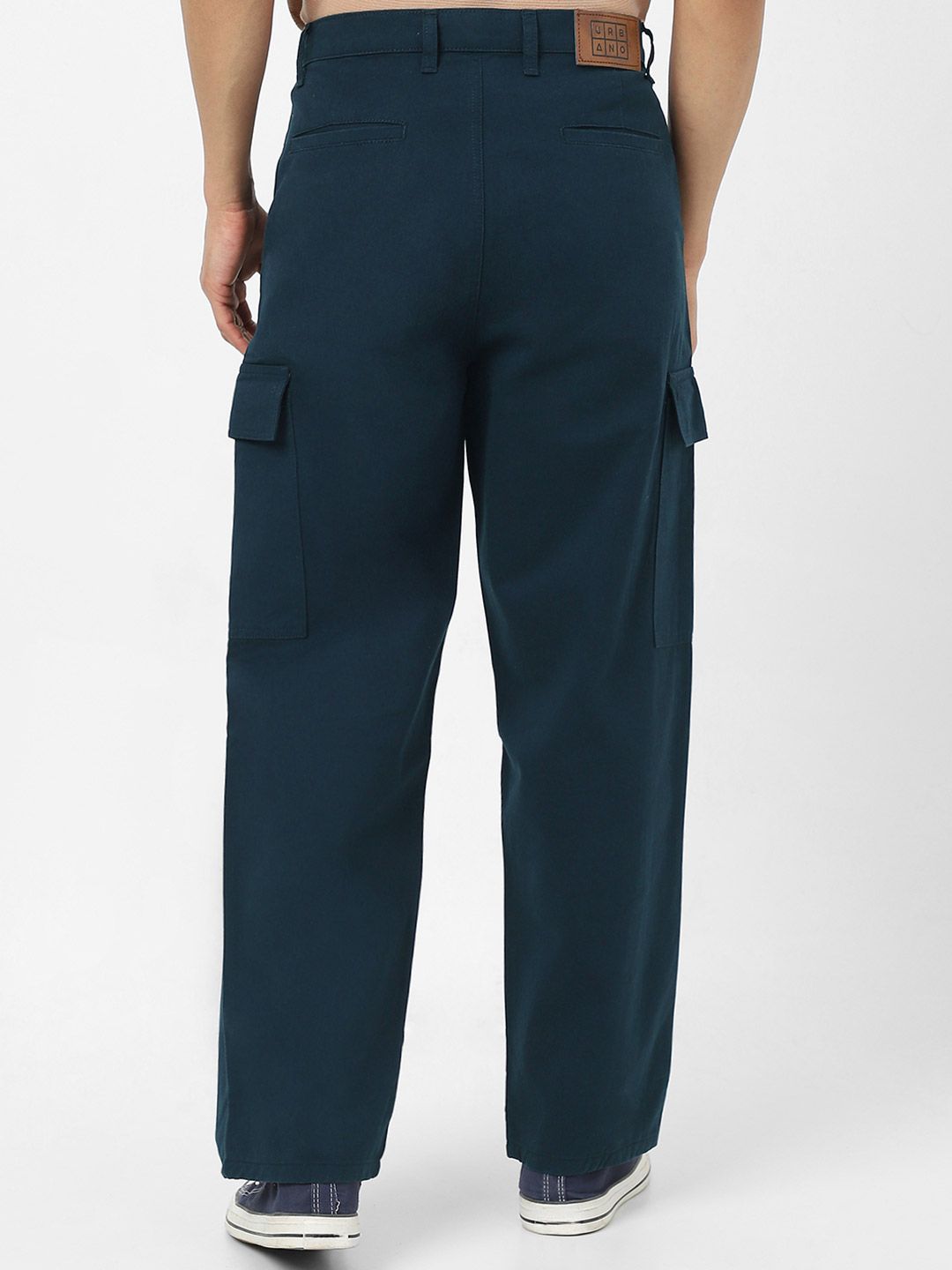 Urbano Fashion Men Loose Baggy Fit Pure Cotton Cargo Trouser