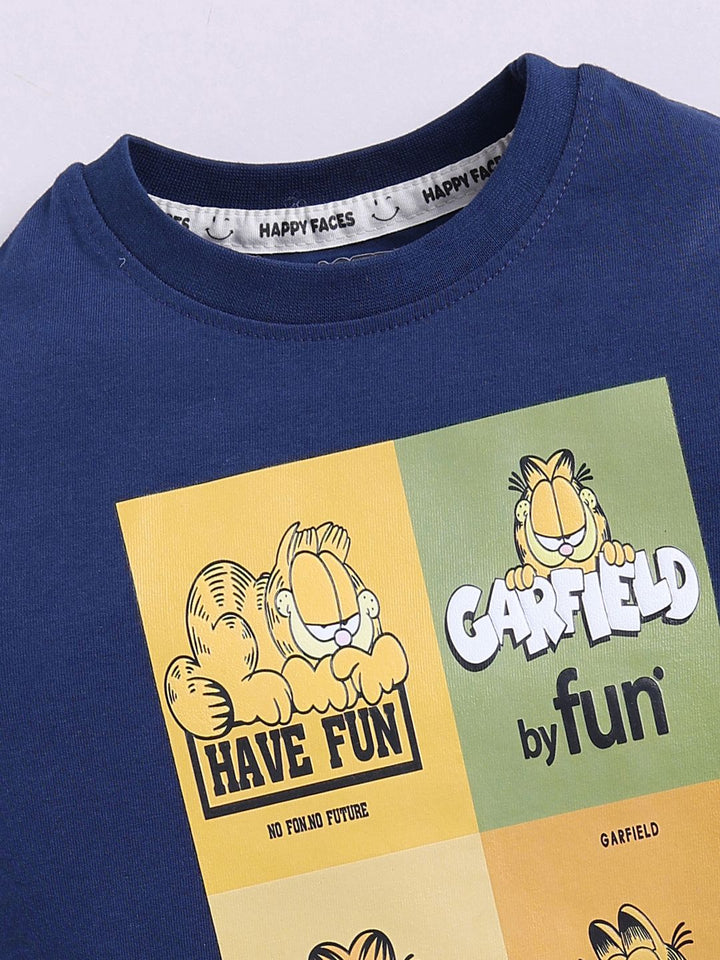 Happy Faces Boys Garfield Printed Pure Cotton T-shirt