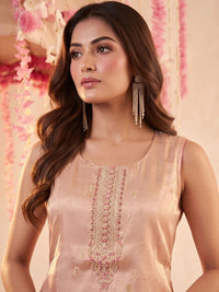 Motif Etnik Wanita Mamicha Bersulam Benang Biasa Kurta Kerja dengan Seluar & Dengan Dupatta