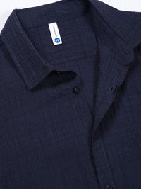 Thomas Scott Men Classic Slim Fit Spread Collar Textured Casual Shirt
