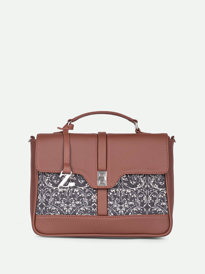 ZOUK Printed Structured Satchel
