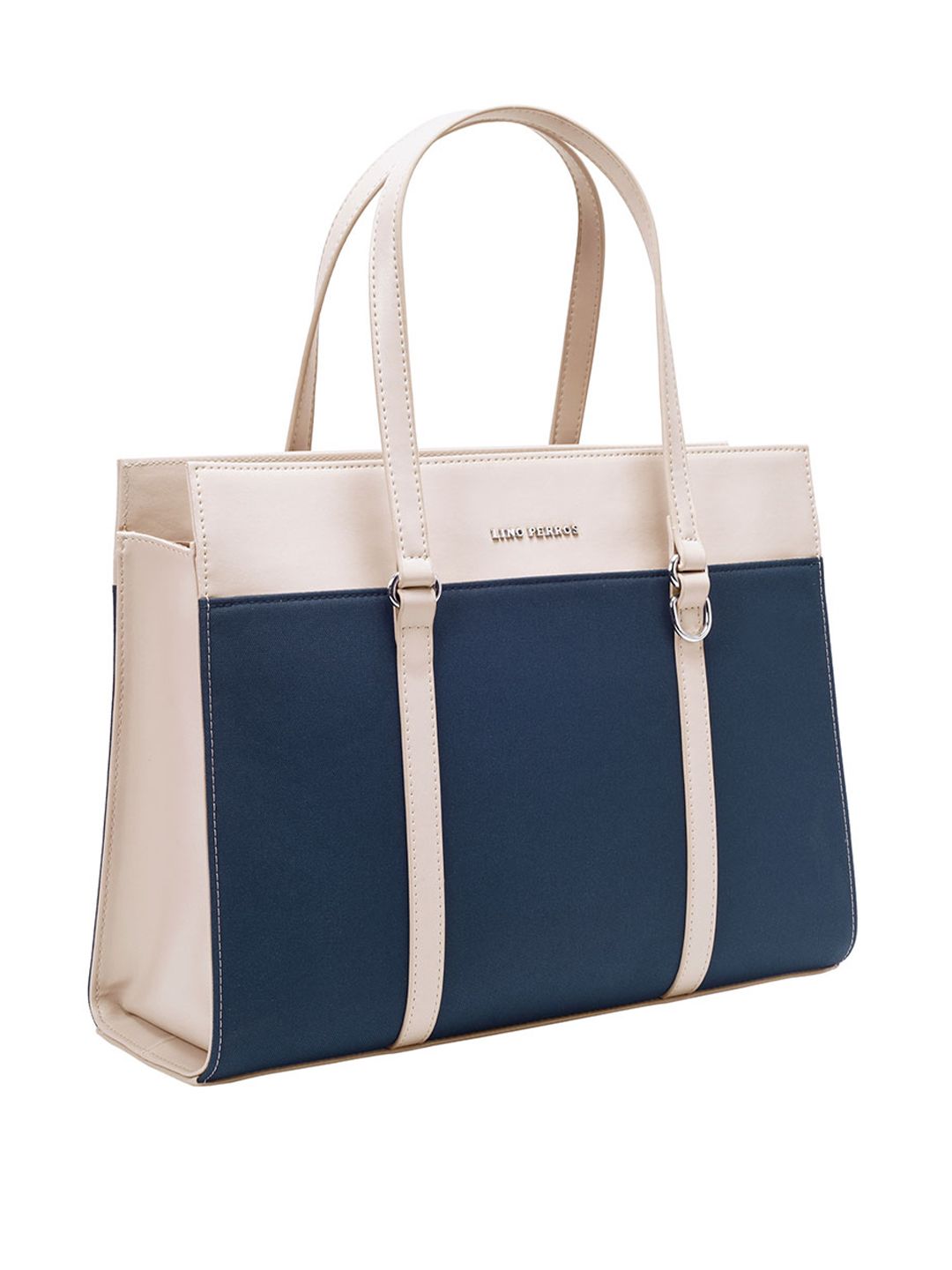 Lino Perros Structured Colorblocked Shoulder Bag With Padded Laptop Sleeve