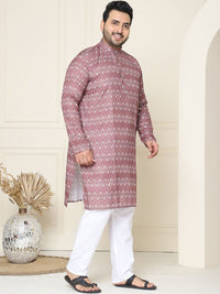 SOJANYA PLUS Geometric Printed Mandarin Collar Pure Cotton Straight Kurta with Pyjamas
