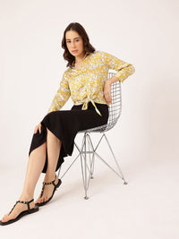 DressBerry Sunshine & Petals Waist Knot Shirt
