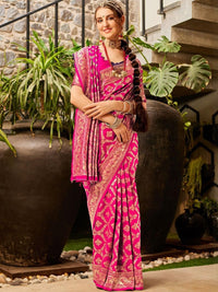 KALINI Woven Design Zari Silk Blend Banarasi Saree