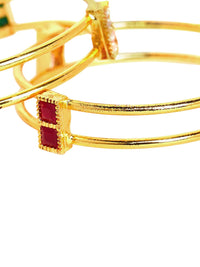 Anouk Set Of 2 Gold Plated Artificial Stones Studded Bangles