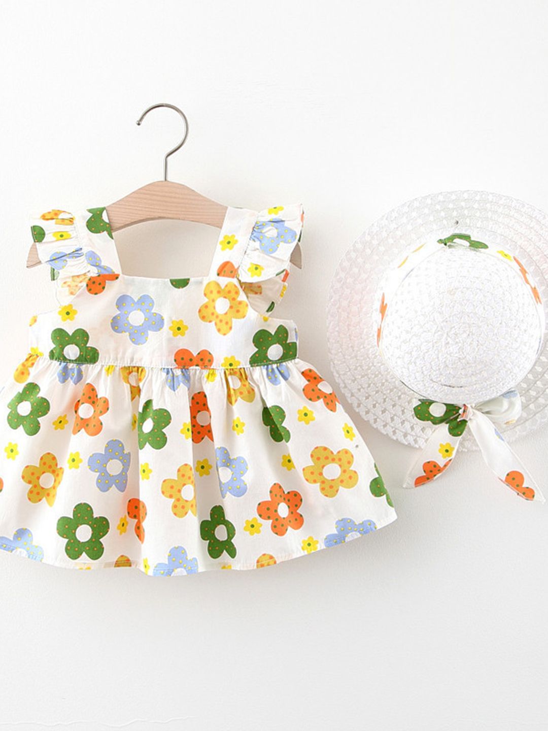 YK Floral Print Fit & Flare Dress