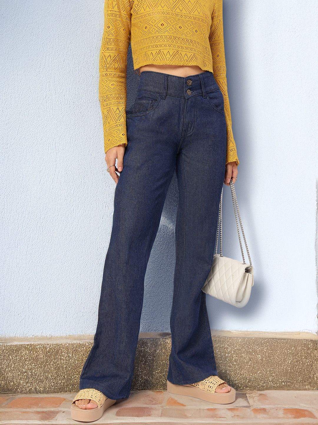 DressBerry Women Retro Vibe Bootcut Fit Jeans