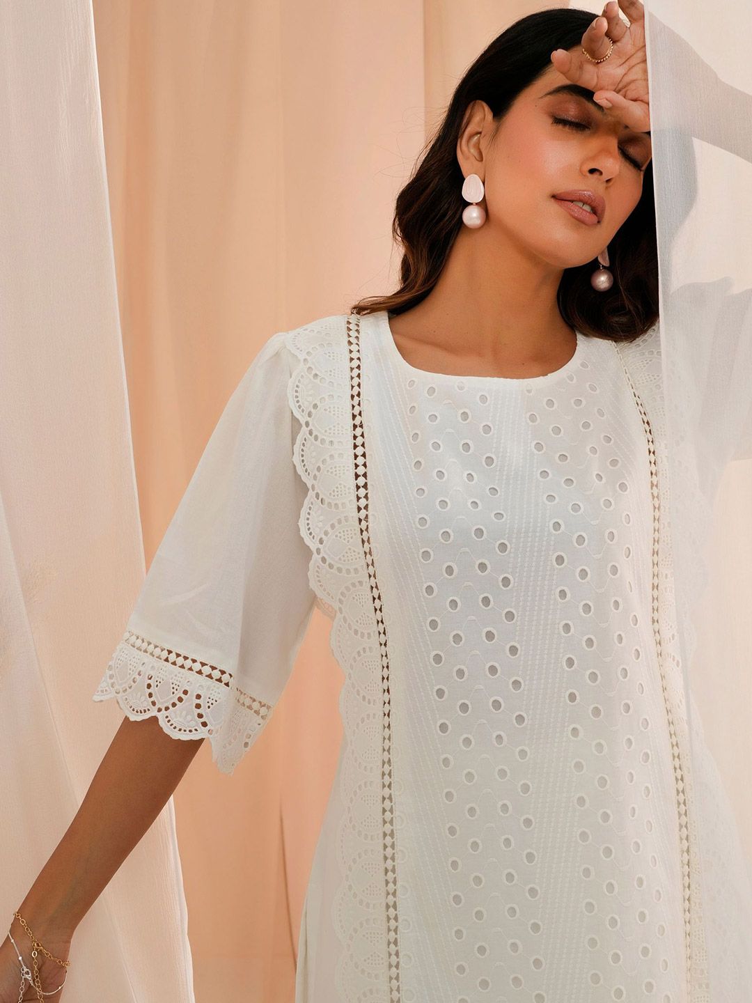 Libas Ethnic Motifs Printed V-Neck Empire Kurti