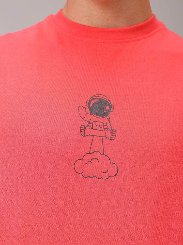 The Indian Garage Co Men Typography Printed Round Neck Cotton Oversized T-shirt