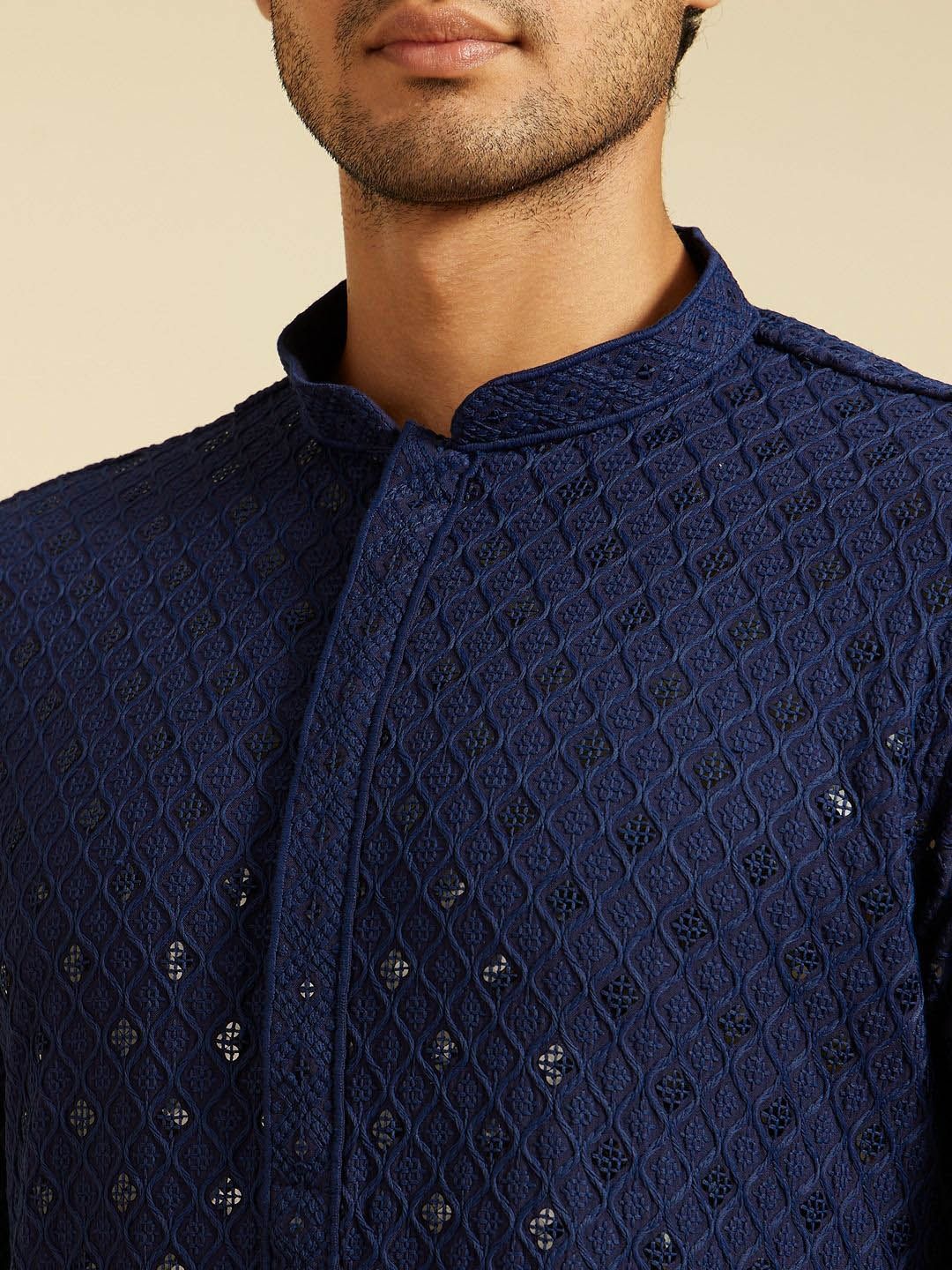 Diwas by Manyavar Ethnic Motifs Embroidered Mandarin Collar Sequinned Straight Kurta