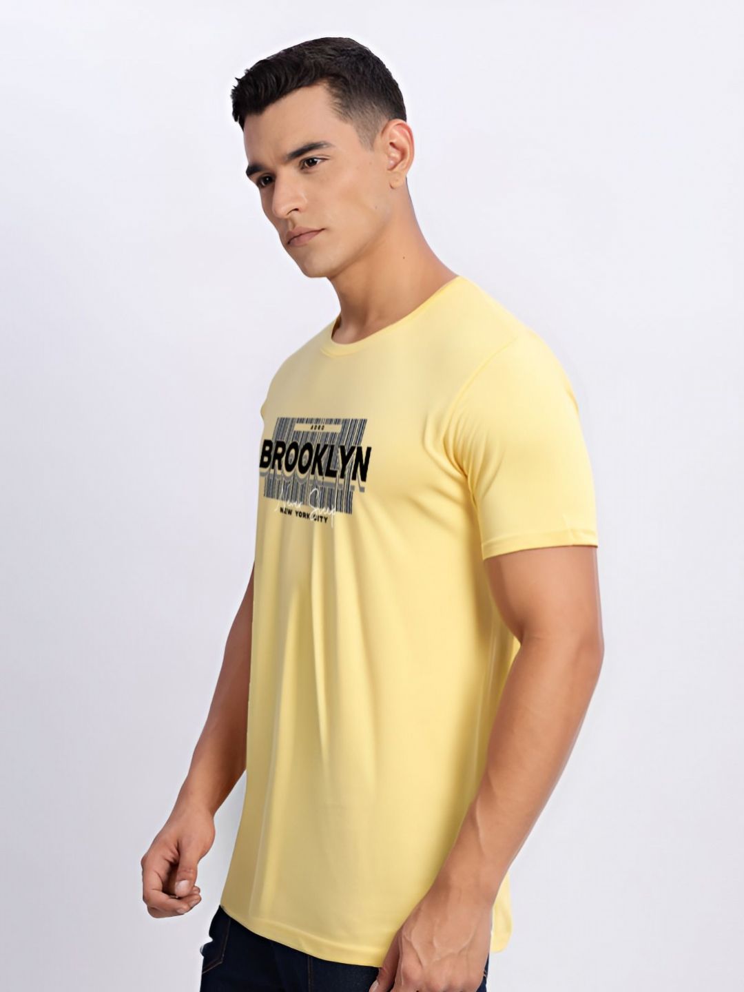 ADRO Typography Printed Round Neck Cotton T-shirt