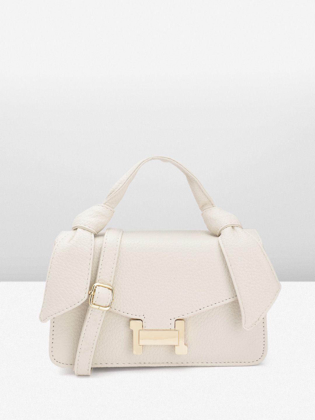 DressBerry Brand Logo Embossed Textured Satchel