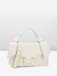 DressBerry Brand Logo Embossed Textured Satchel
