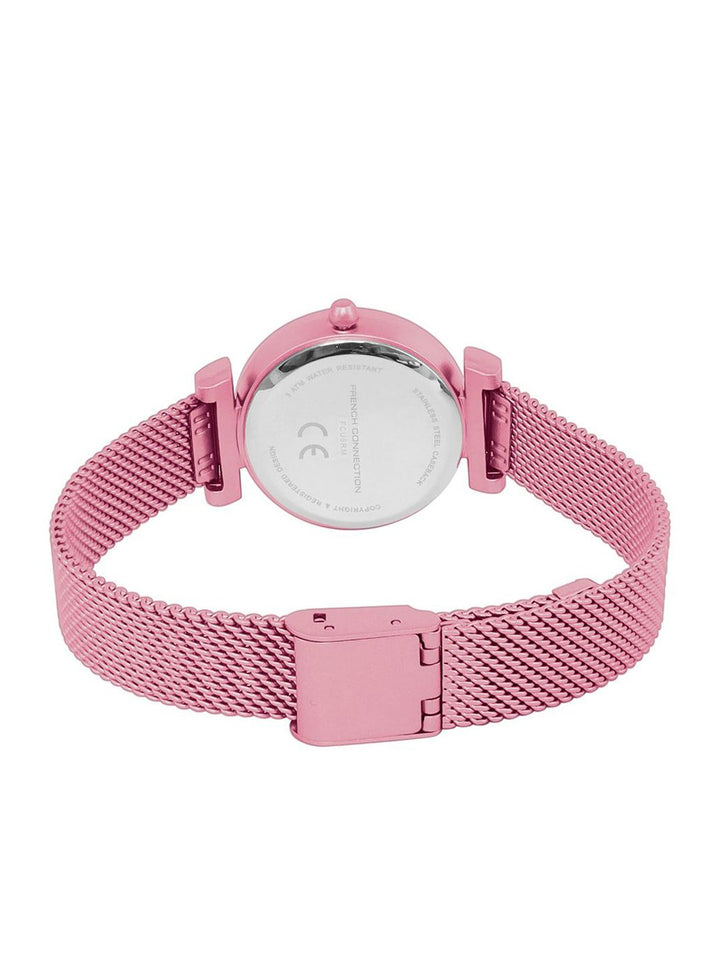 Sambungan Perancis Wanita Dial & Gelang Keluli Tahan Karat Tali Analog Watch FCU5RM