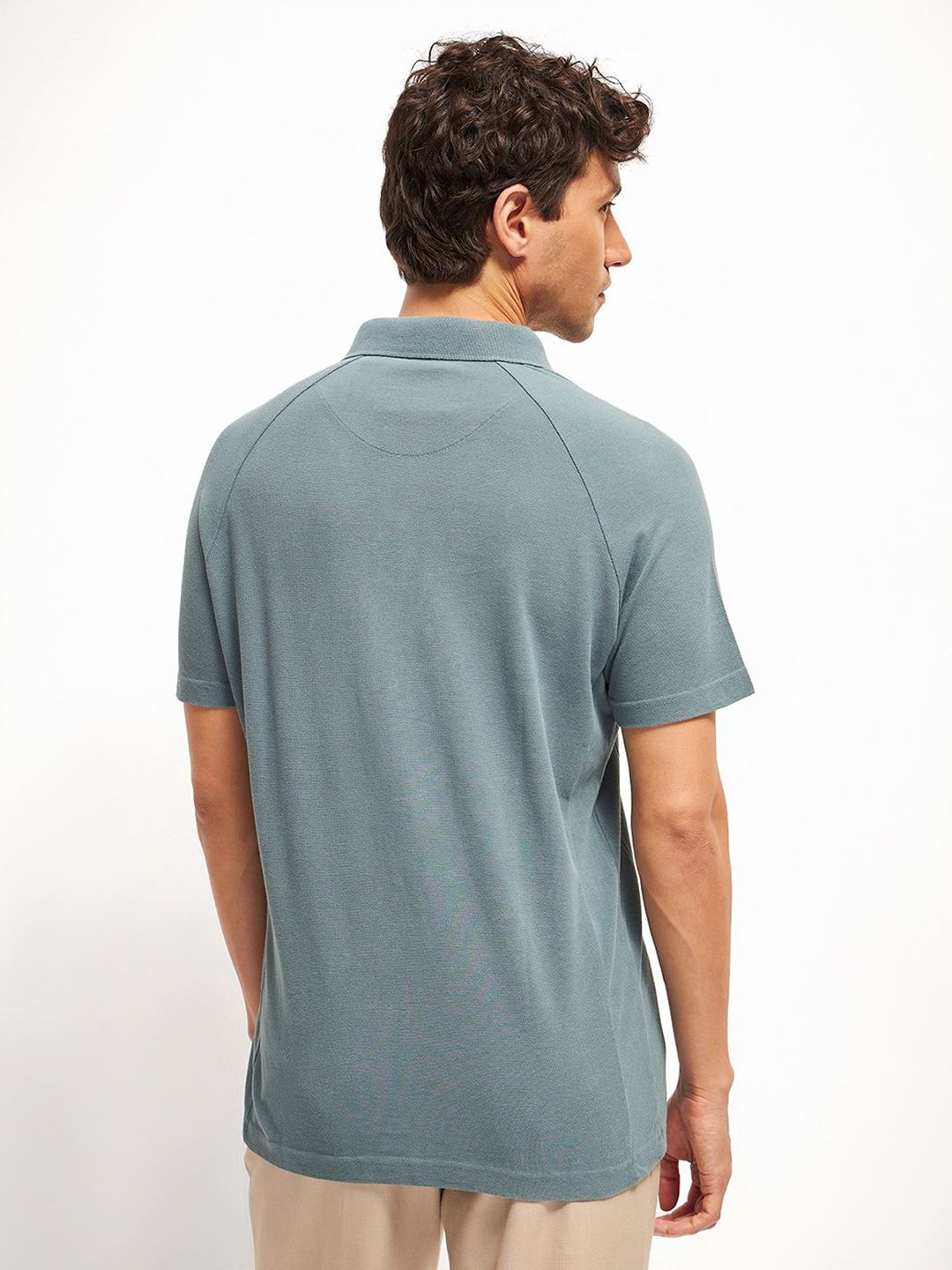 THE BEAR HOUSE Men Solid Polo Collar Pure Cotton T-shirt