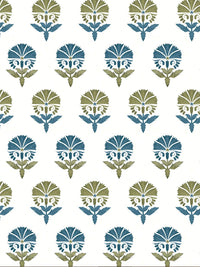 URBAN SPACE White & Blue 5 Pieces Floral Printed Cotton Square Cushion Covers