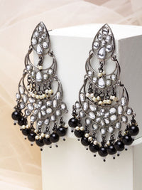 Anouk Rhodium-Plated Contemporary Drop Earrings