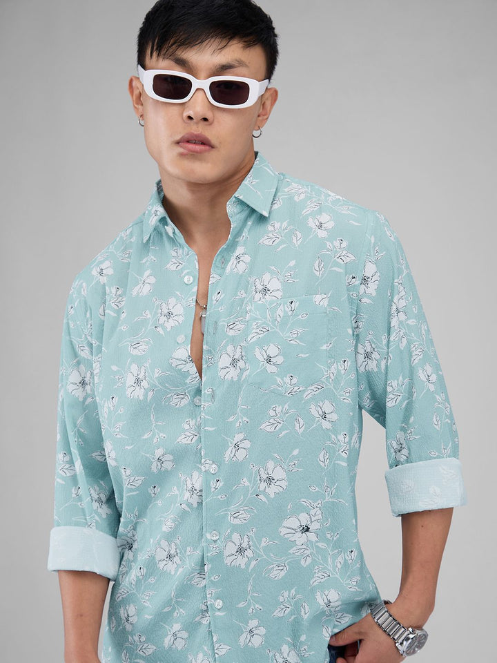 VASTRADO Men Classic Floral Printed Oversized Casual Shirt