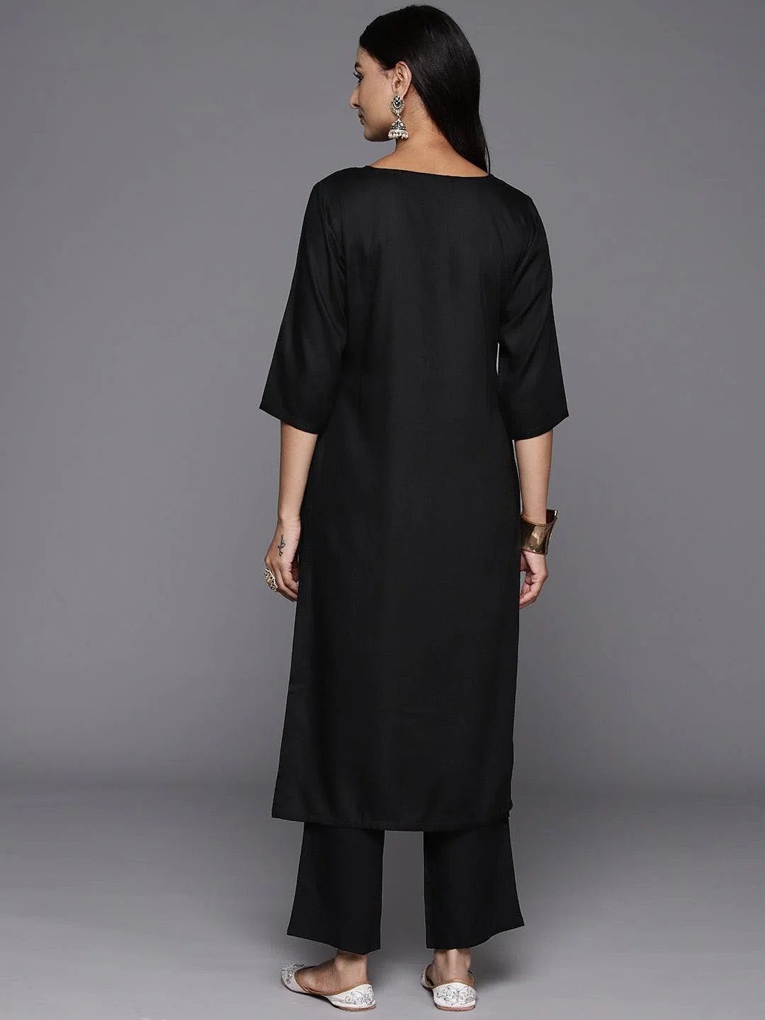 KALINI Women Floral Embroidered Regular Thread Work Kurta with Trousers & With Dupatta