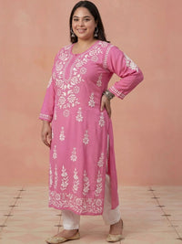 Rumah Wanita Chikankari Sulam Kurta Chikankari