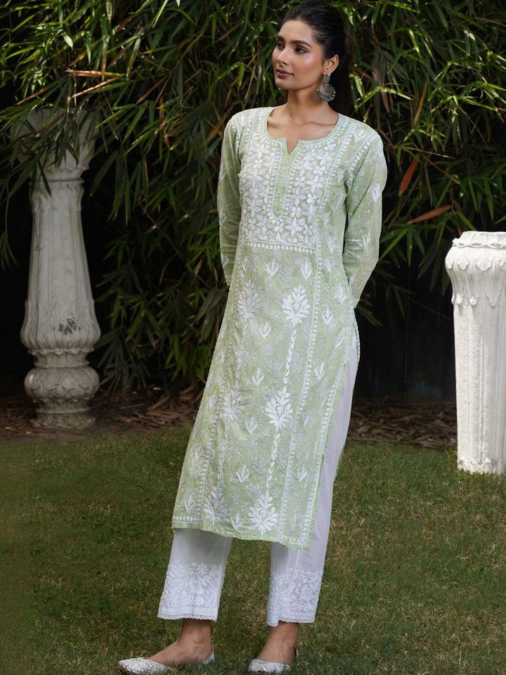 Rumah Wanita Chikankari Sulam Kurta Chikankari