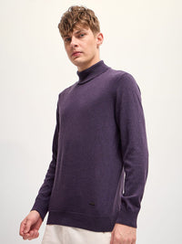 THE BEAR HOUSE Men Solid High Neck Cotton T-shirt