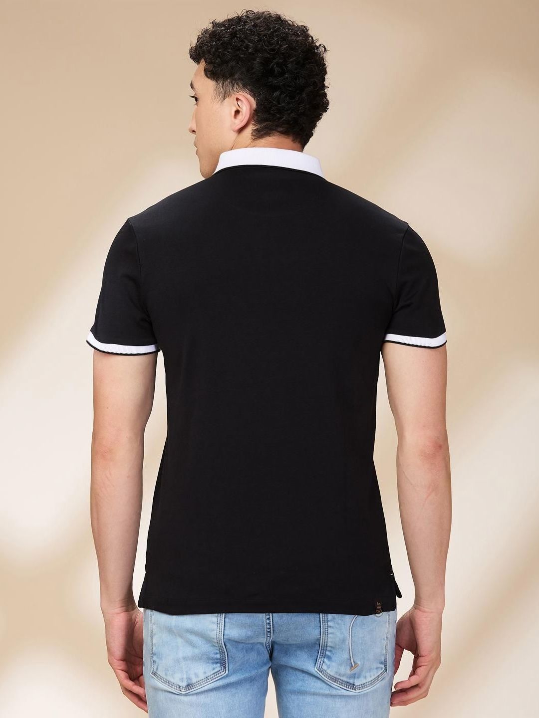 Being Human Men Solid Polo Collar Cotton Slim Fit T-shirt