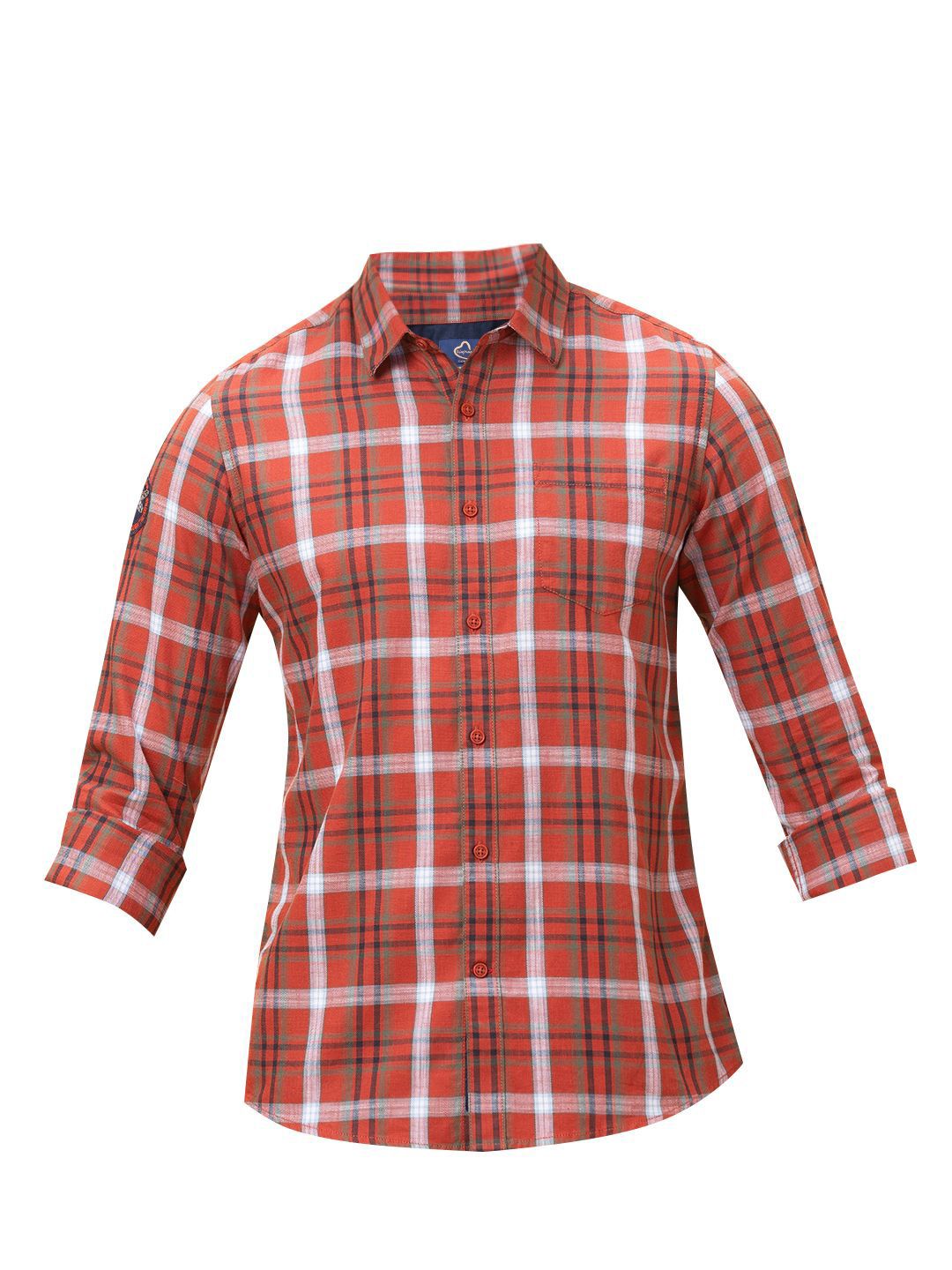 Being Human Men Classic Slim Fit Spread Collar Tartan Checked Cotton Casual Shirt