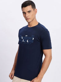ADRO Typography Printed Round Neck Cotton T-shirt