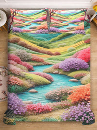 Myntra Elegant Homes Abstrak Printed Dilengkapi 400 TC King 7D Cadar Dengan 2 Sarung Bantal