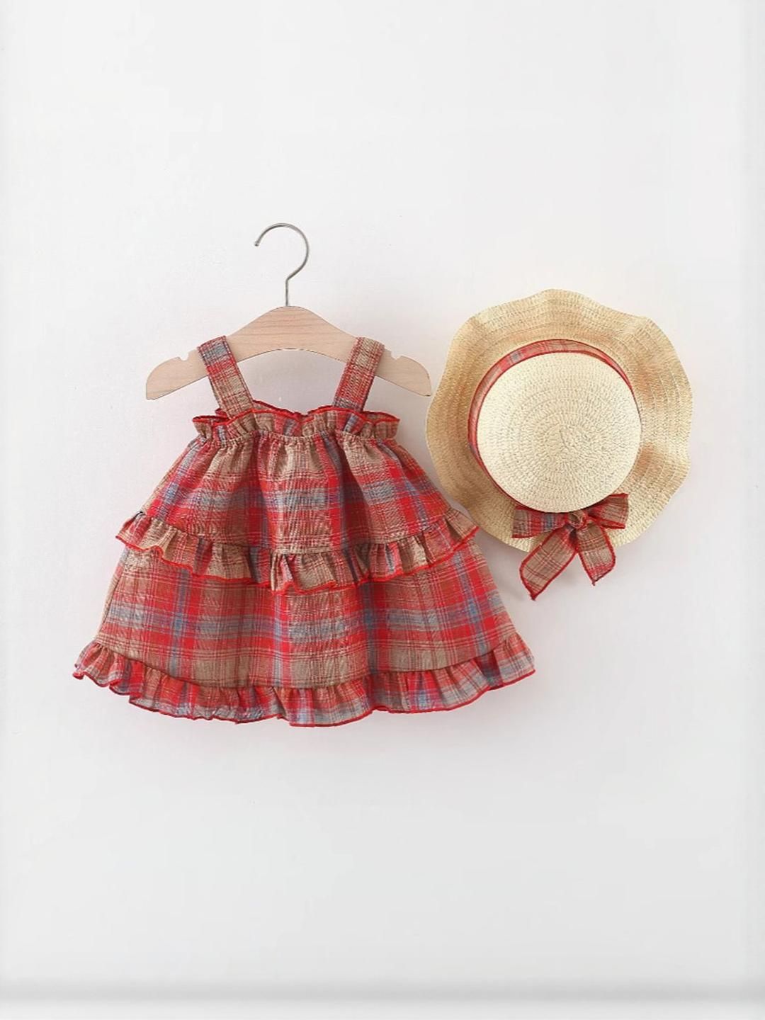 YK Checked A-Line Dress