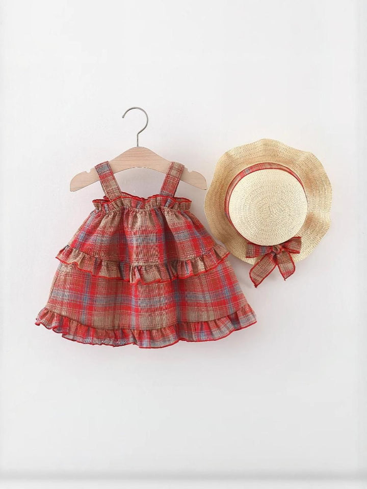 YK Checked A-Line Dress