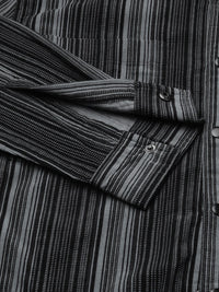 VASTRADO Men Classic Spread Collar Vertical Striped Cotton Slim Fit Casual Shirt