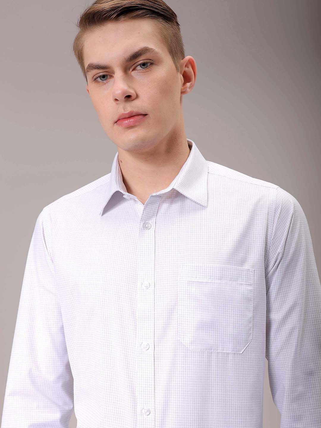 The Indian Garage Co. X Luxe Men Spread Collar Micro Checked Slim Fit Formal Shirt