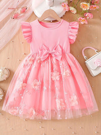 YK Girls Embellished Fit & Flare Dress