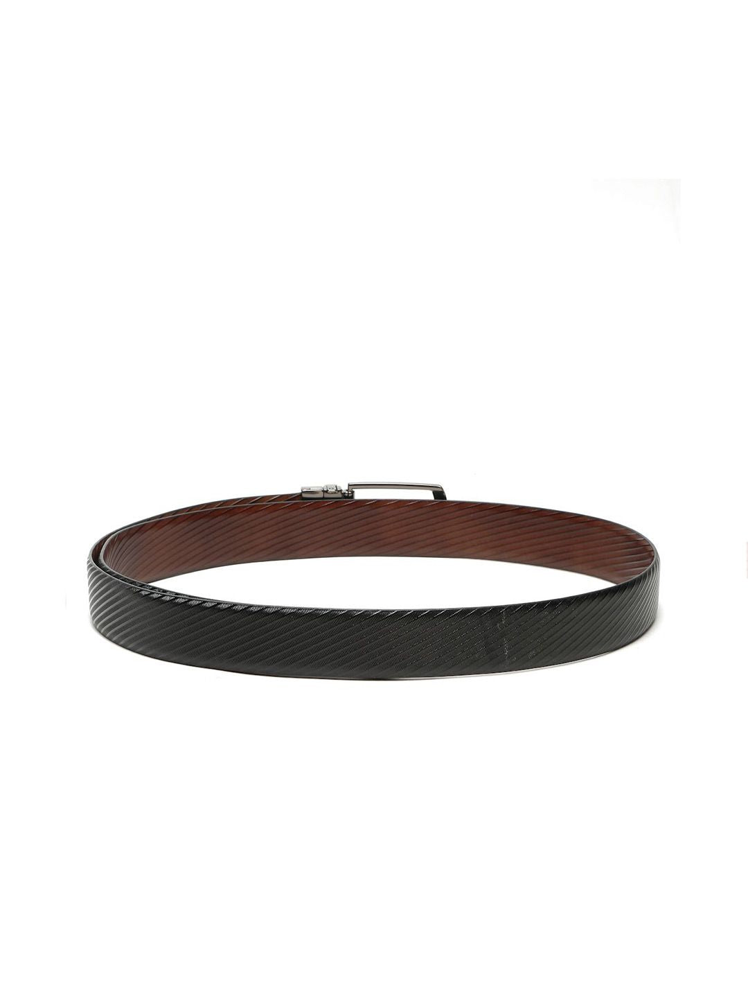 Teakwood Leathers Men Textured Leather Reversible Formal Belt