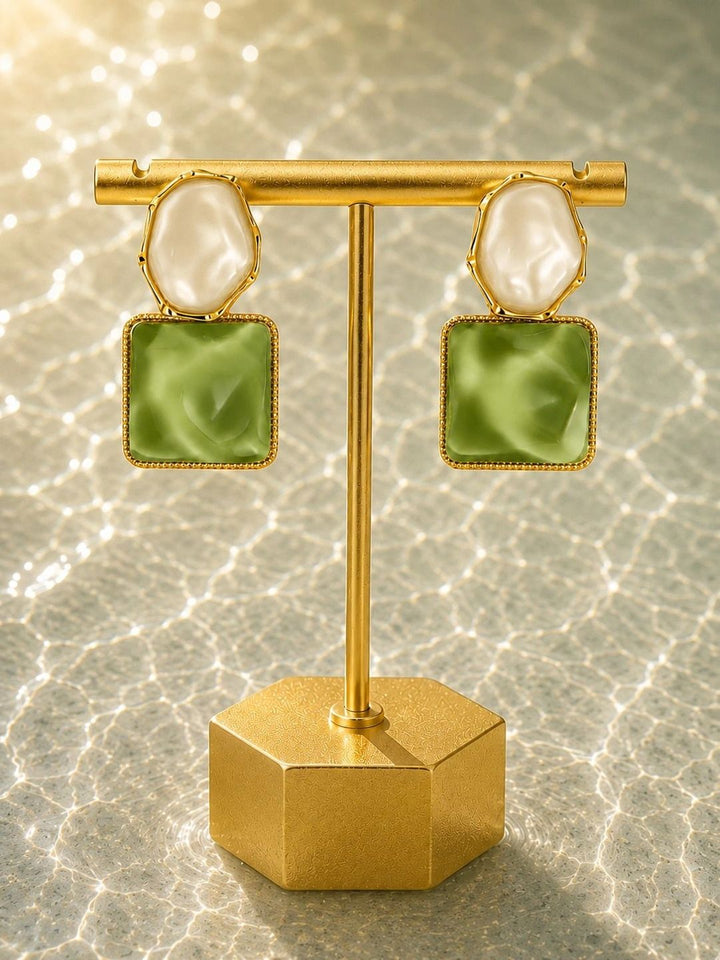 VOGUE PANASH Gold Plated Stone Studded Drop Earrings