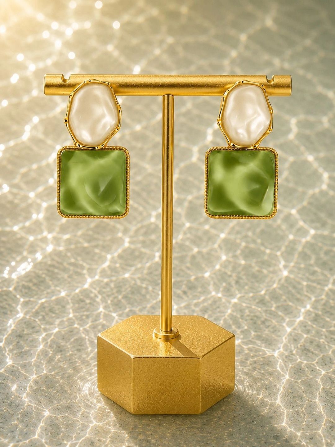 VOGUE PANASH Gold Plated Stone Studded Drop Earrings