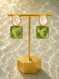 VOGUE PANASH Gold Plated Stone Studded Drop Earrings