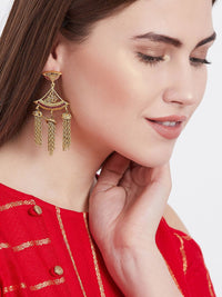 Anting-anting Drop Kontemporari Bersalut Emas Anouk Cubic Zirconia
