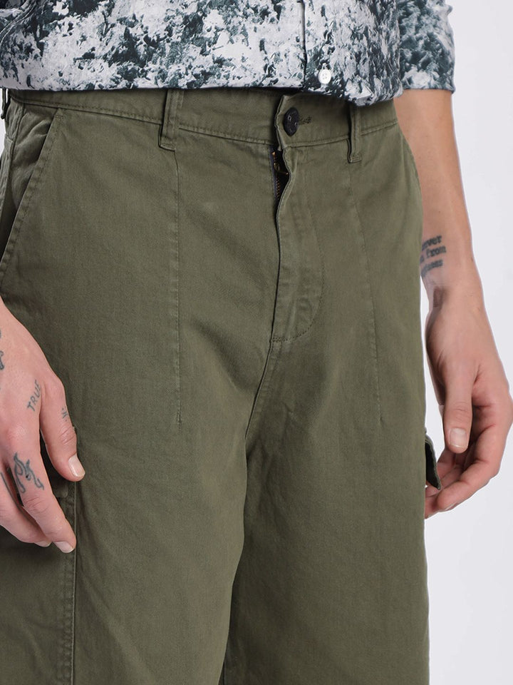 Bene Kleed Men Loose  Balloon Fit Cotton Cargo Trousers