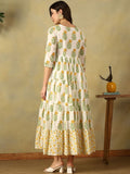 Mamicha Floral Print A-Line Maxi Dress