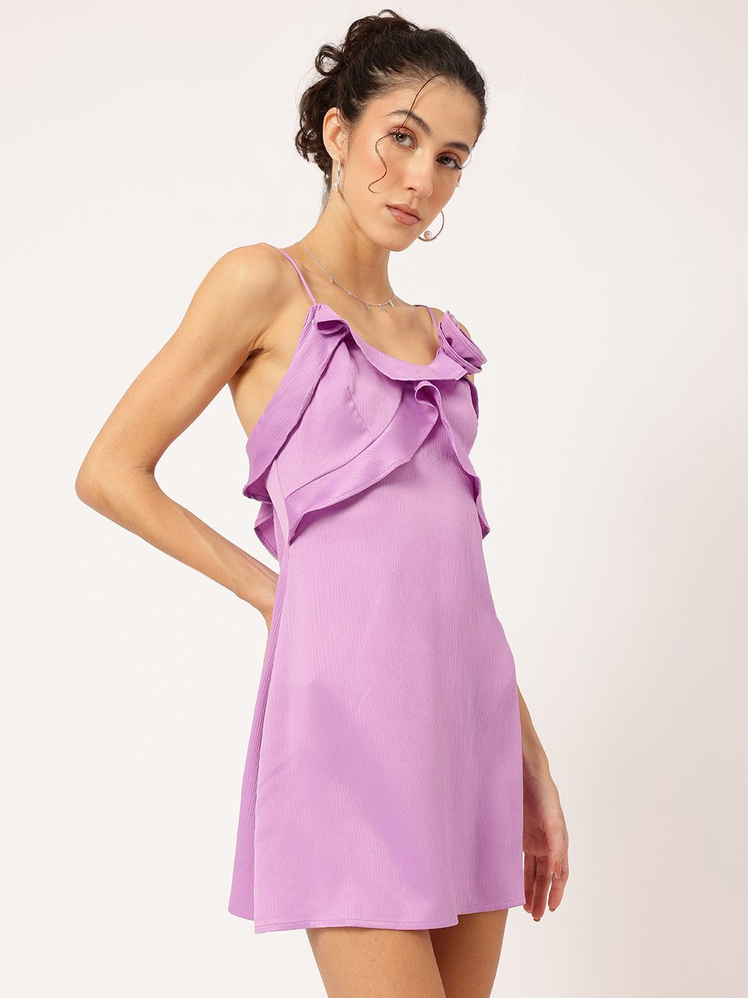 DressBerry Rose Revival Lace Up Mini Slip Dress