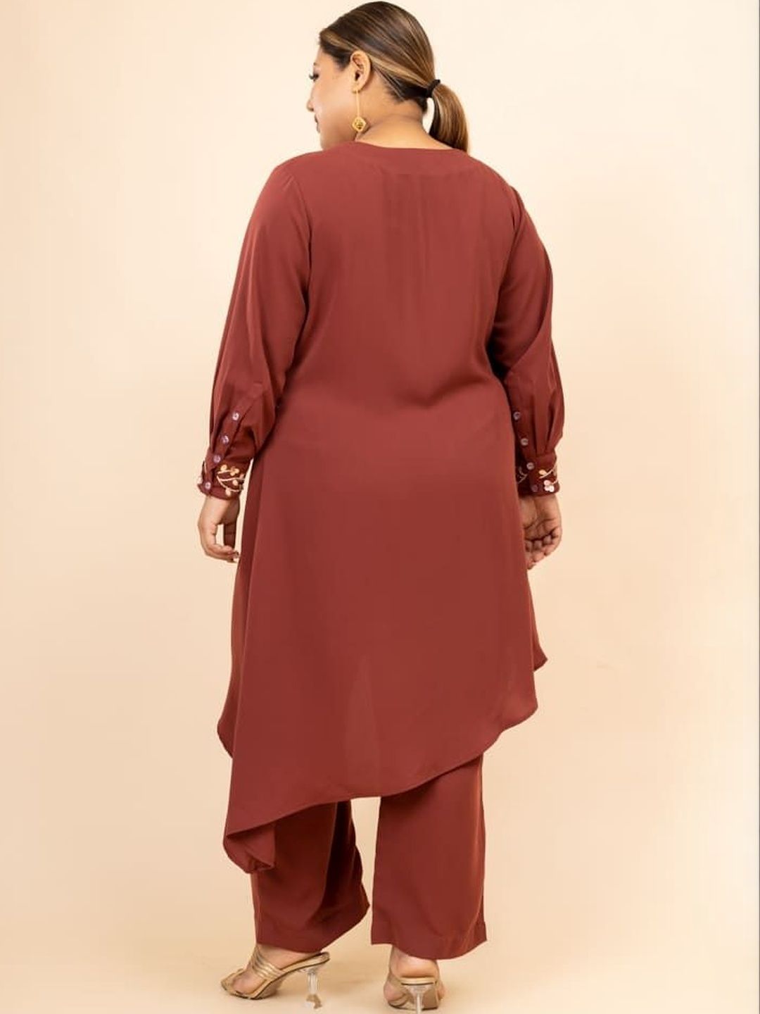 Mamicha Women V-Neck Tunic & Palazzos Co-Ords