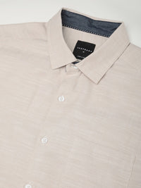VASTRADO Men Classic Cutaway Collar Textured Cotton Slim Fit Casual Shirt