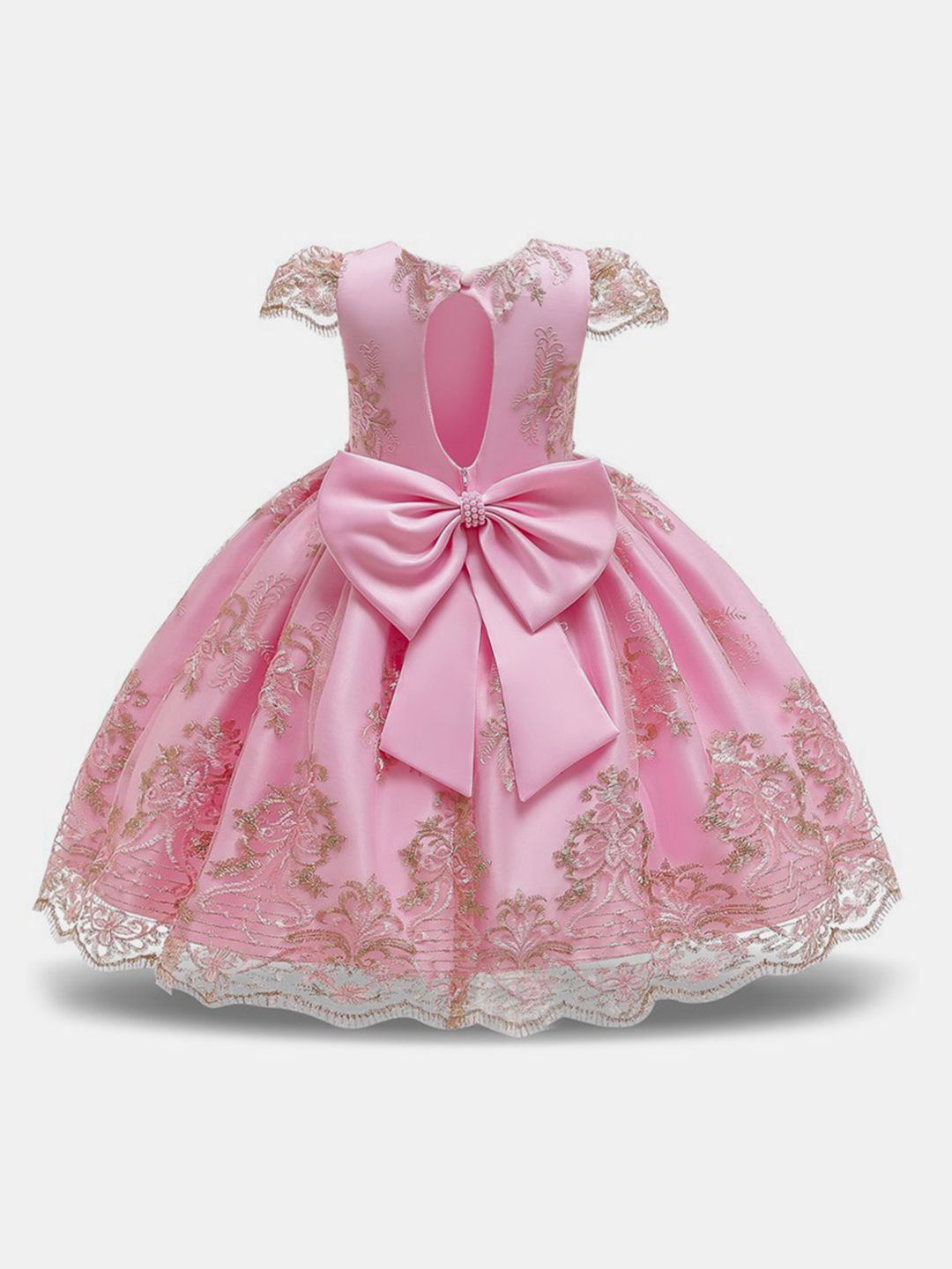YK Girls Embellished Fit & Flare Dress