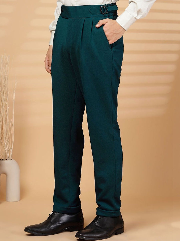 Moda Rapido Men High-Rise Easy Wash Pleated Trousers